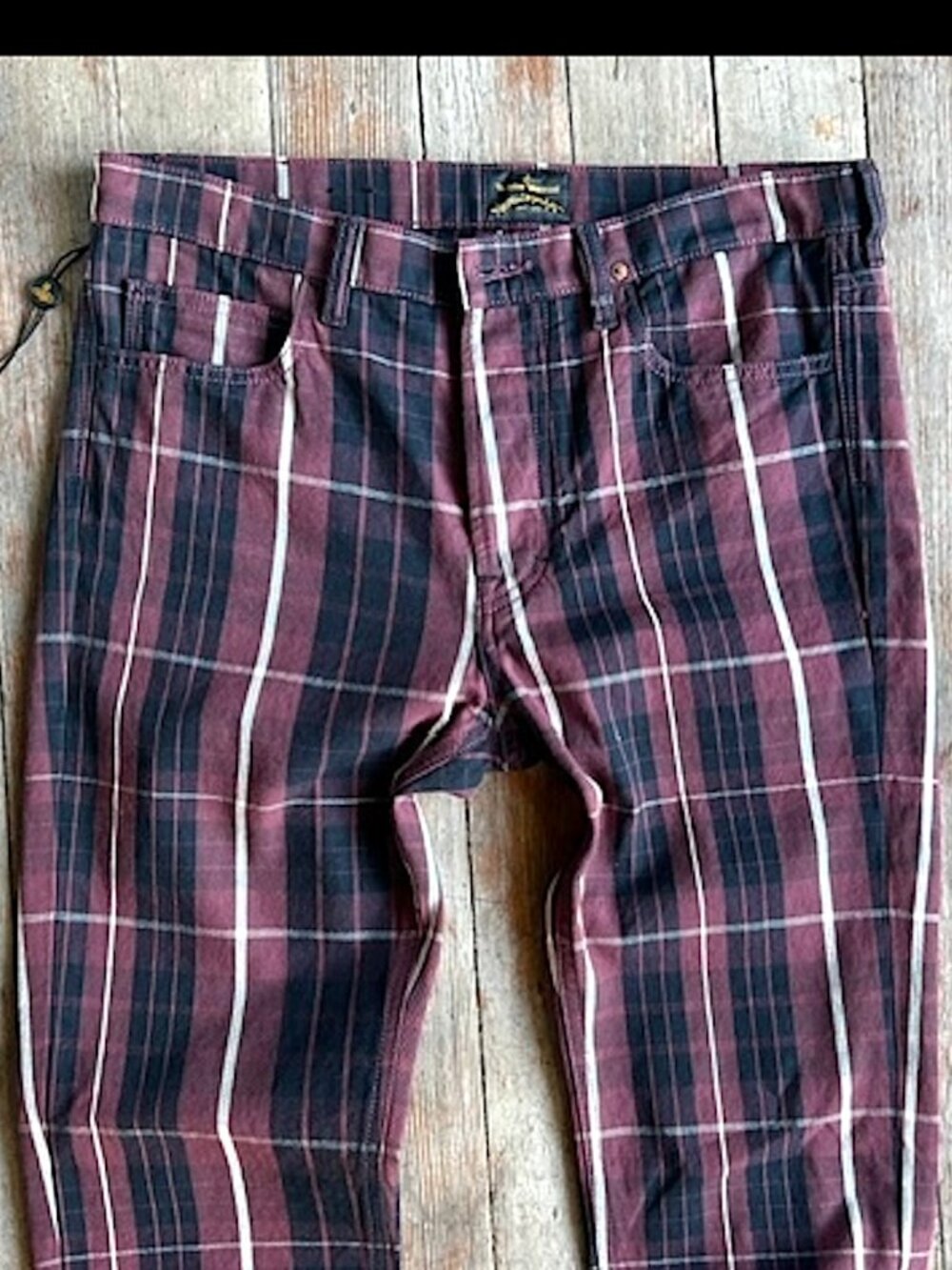 VIVIAN WESTWOOD Men's 31 Plum / Black Tartan Plaid Trouser Pants - Picture 6 of 16
